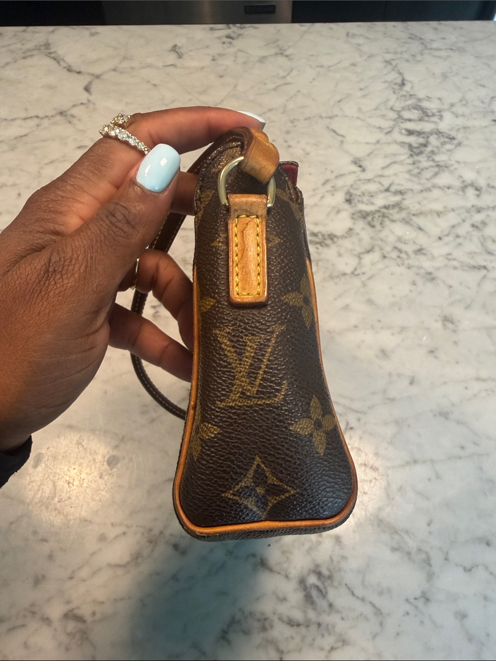 Louis Vuitton Monogram Mini Shoulder Bag in Brown and Gold - Picture 4 of 8
